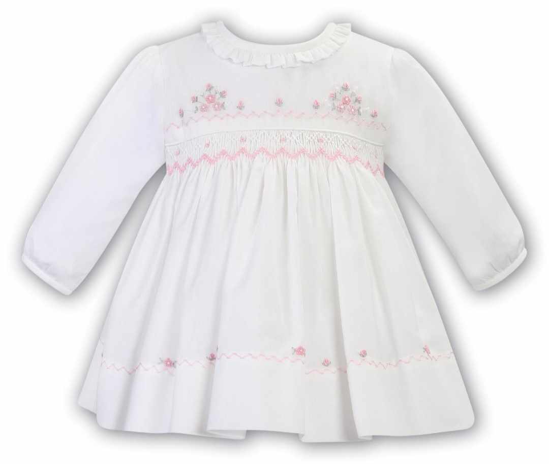 Sarah Louise Baby Girls Ivory Smocked Dress 013012