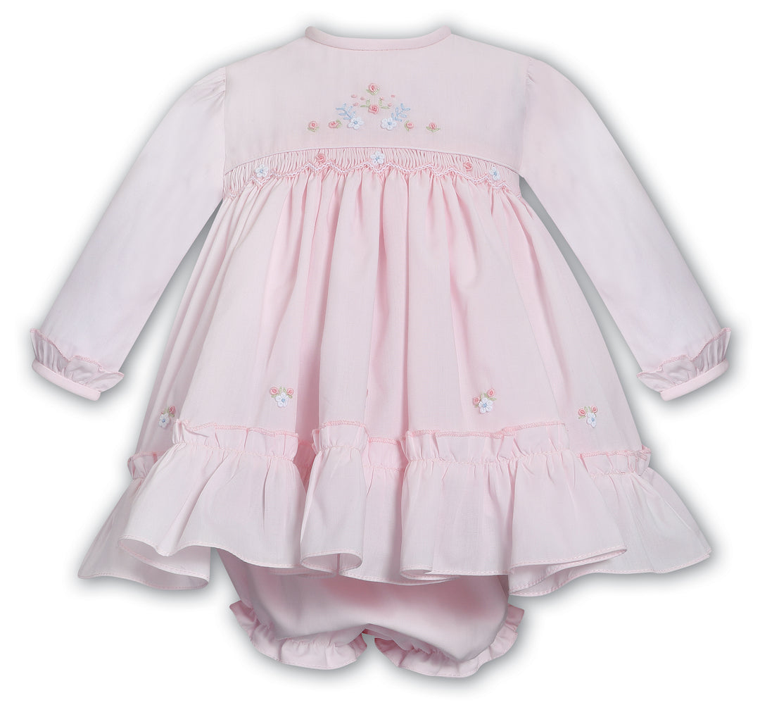 Sarah Louise Pink Hand Smocked Dress & Matching Pants - 013693