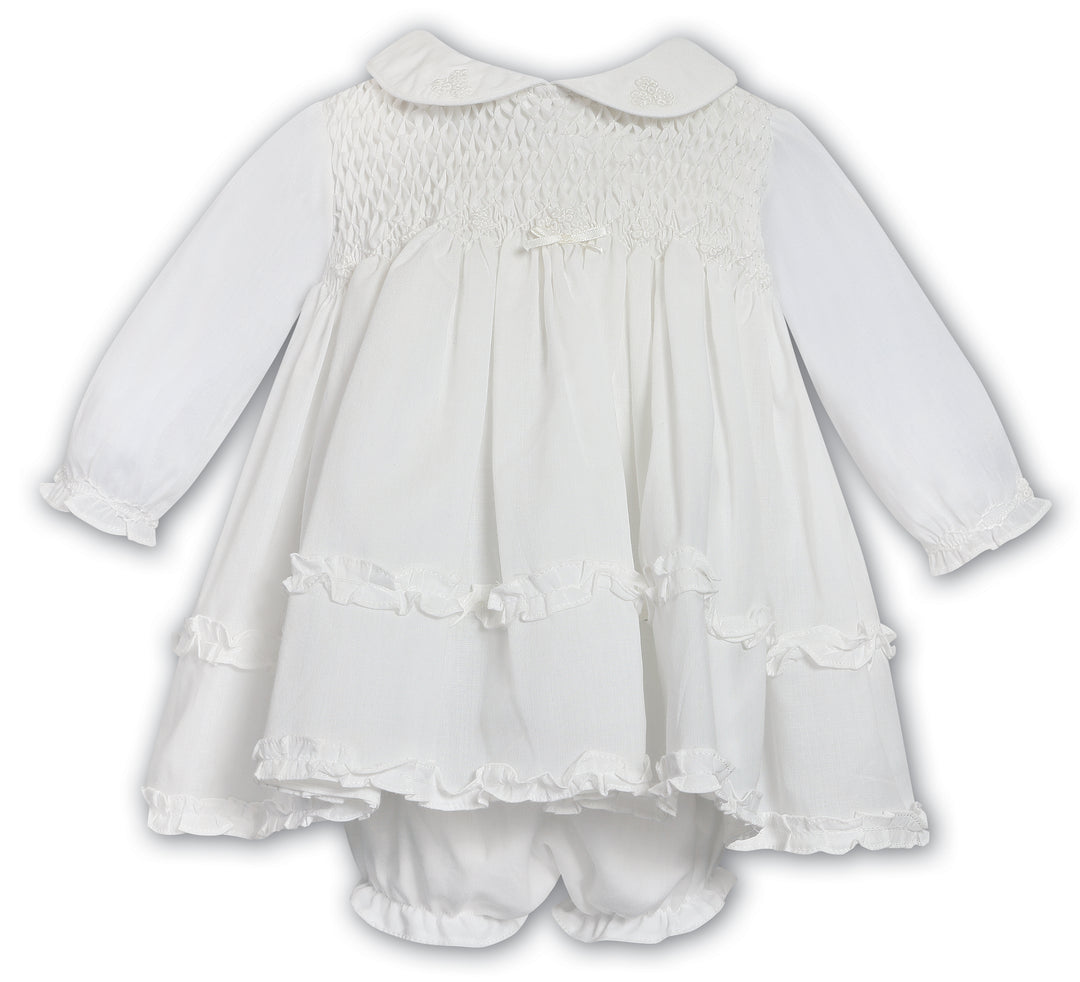 Sarah Louise Ivory Hand Smocked Dress & Matching Pants - 013695