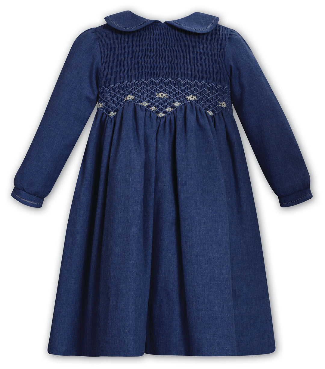 Sarah Louise Denim Blue Hand Smocked Dress - 013771