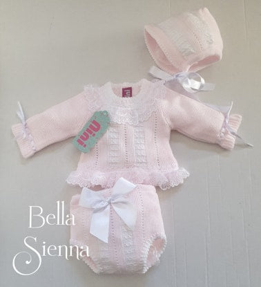 Nini Baby Girls Three Piece Knitted Set
