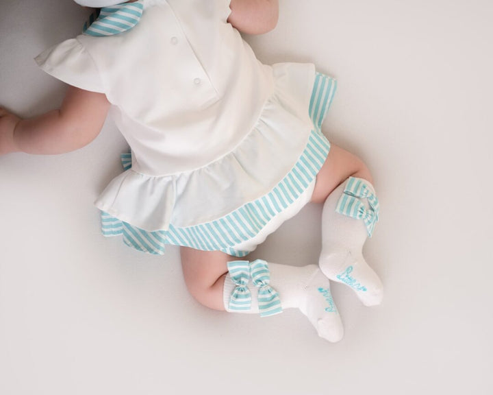 Little A "KARLY" Stripe Frill Knee High Socks - LA24210