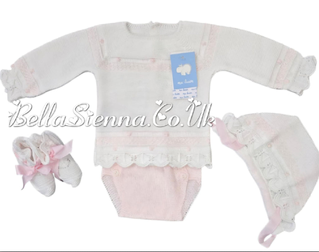 Mac ilusion 4 Piece White/Baby Pink Set Baby 7626X