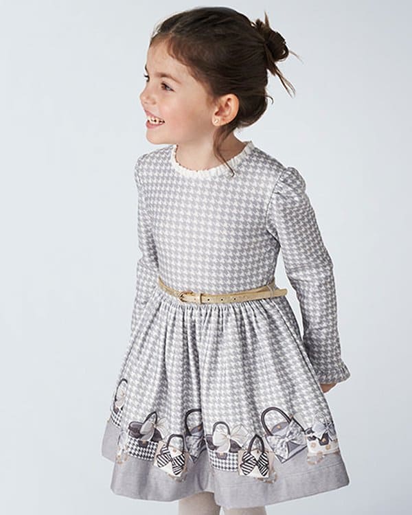 Mayoral Grey dog tooth dress 4963