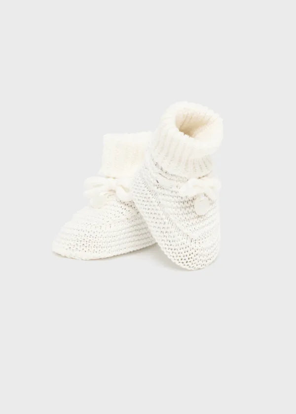Mayoral Newborn tricot Unisex  booties Better Cotton 9696 Cream
