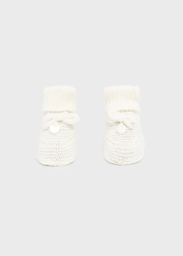 Mayoral Newborn tricot Unisex  booties Better Cotton 9696 Cream