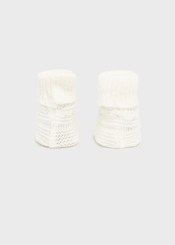 Mayoral Newborn tricot Unisex  booties Better Cotton 9696 Cream