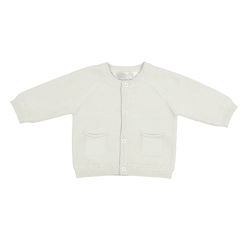 Mayoral Baby Boys White Knitted Cardigan - 1393