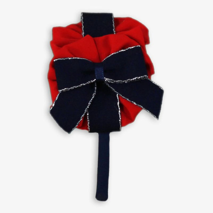 Miranda Girls Red & Navy Bow Headband To Match The Pinafore Dress Set - 232 - 1707