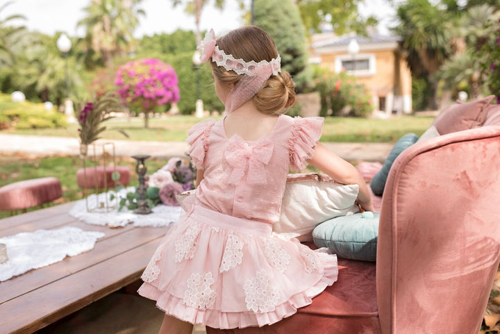 Dolce Petit Beautiful Dusky Pink Skirt Set - 2212