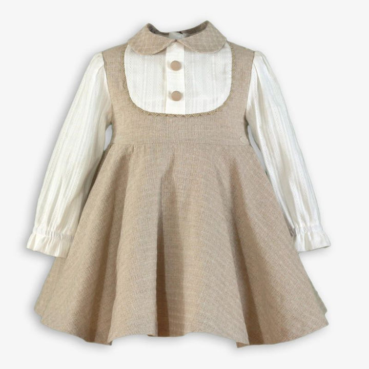 Miranda Girls Cream & Beige Dress - 222 V