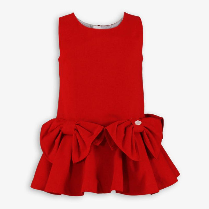 Miranda Girls White Blouse & Red Pinafore Dress Set - 232