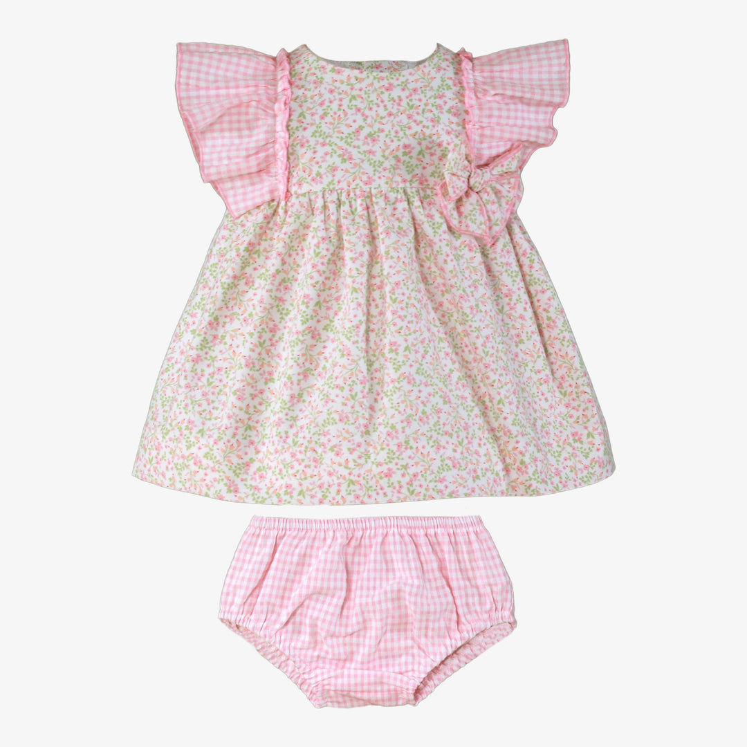 Miranda Baby Girls Pink Floral Print Dress & Pants Set - 23/VB