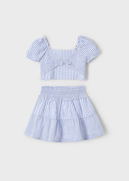 Mayoral Girls Striped Skirt & Top Set - 3945