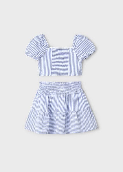 Mayoral Girls Striped Skirt & Top Set - 3945