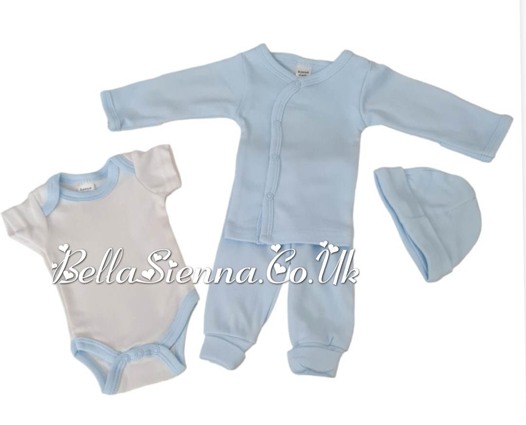 Premature Babies Blue And White Hospital Four Piece Set