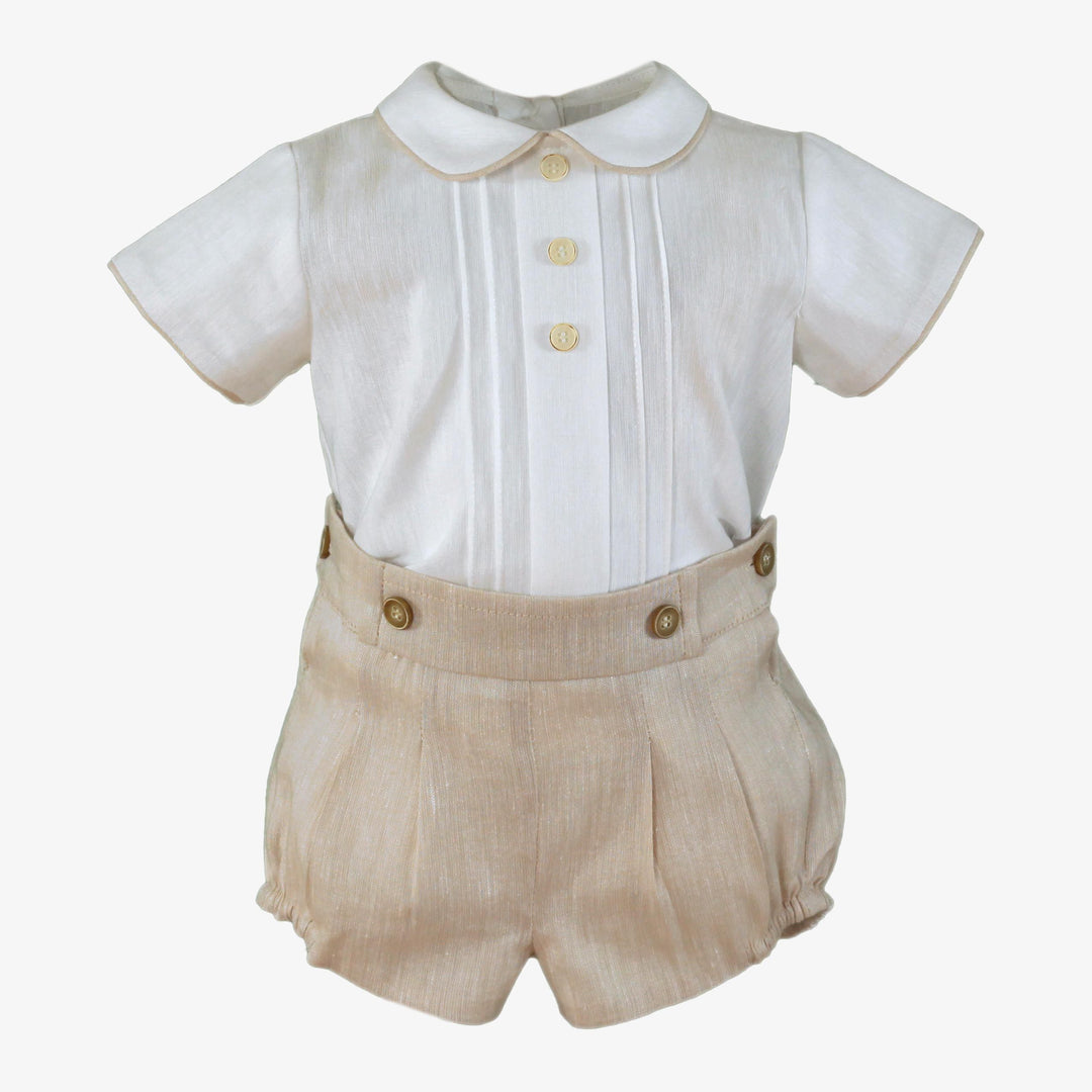 Miranda Baby Boys Ivory & Beige Two Piece Set - 37/23