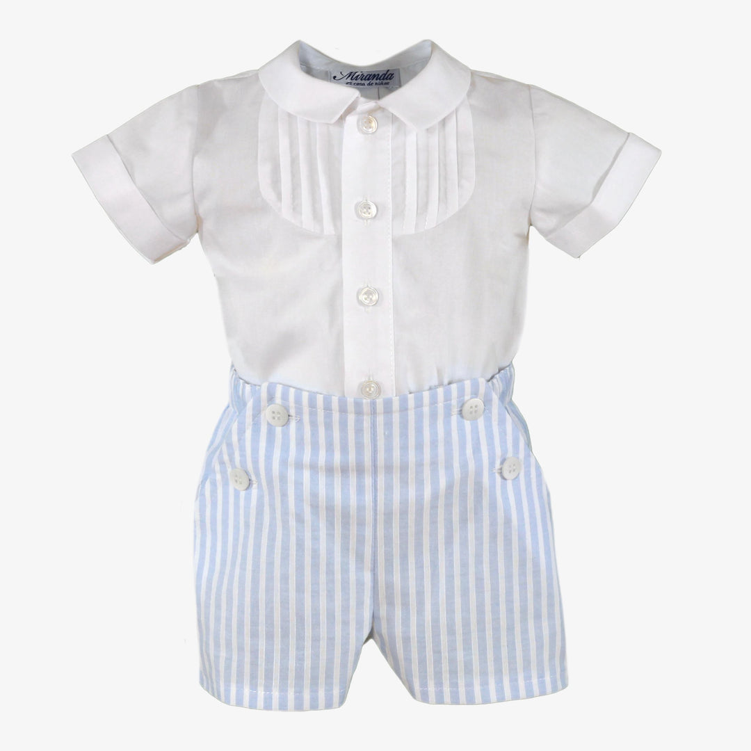 Miranda Baby Boys White & Blue Two Piece Set - 45/23