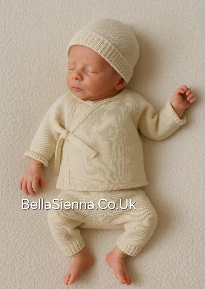 Mac ilusion Unisex Natural/beige Three Piece Knitted "Coming Home" Outfit - AS05V24