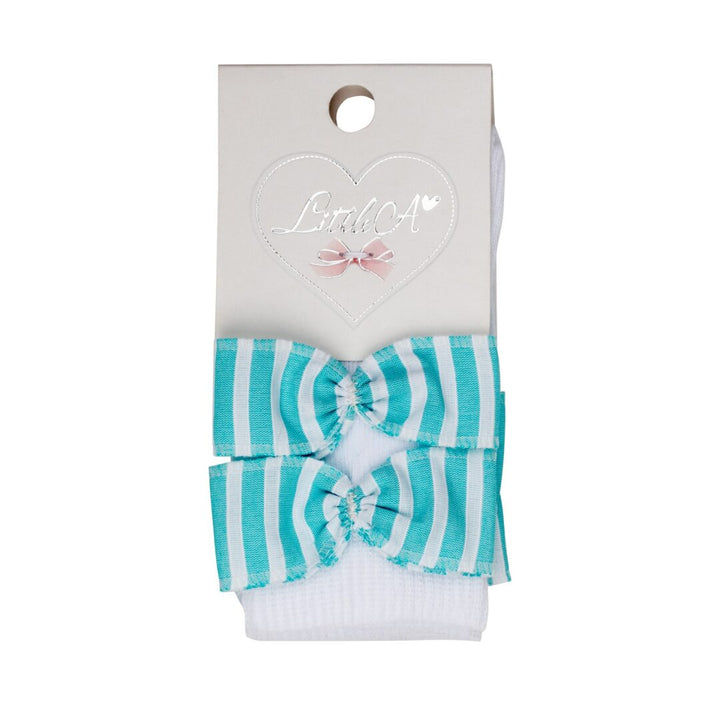 Little A "KARLY" Stripe Frill Knee High Socks - LA24210