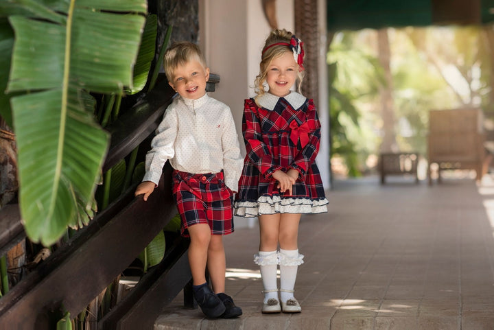 Miranda Red Check Dress With Bow - 259 V