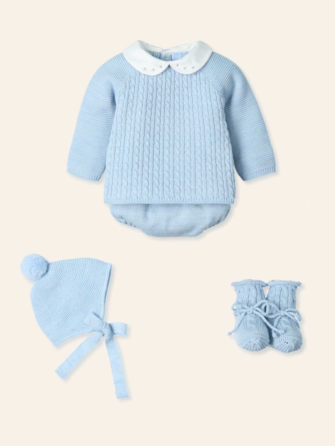 Mac ilusion Boys Blue & White Four Piece Knitted Set -9830 - Celeste