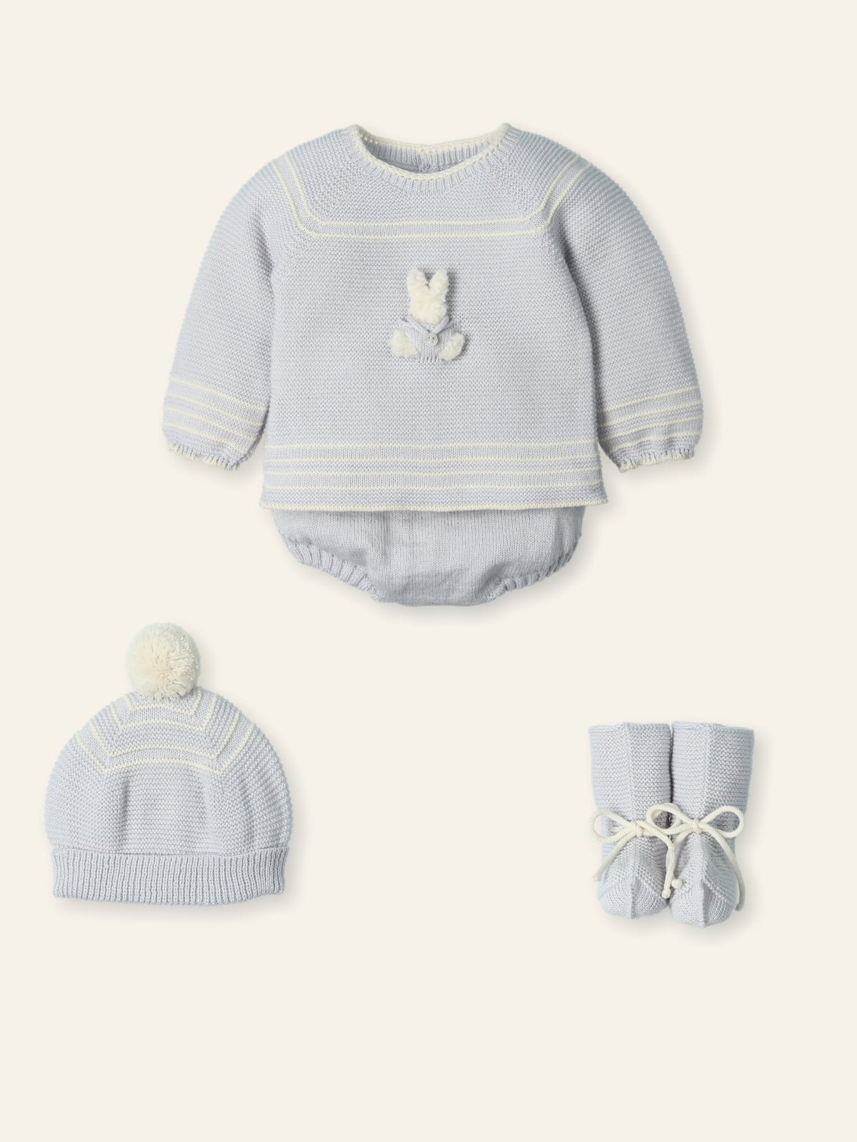 New In Mac Ilusion Unisex White Knitted 5 Piece Set main image 1