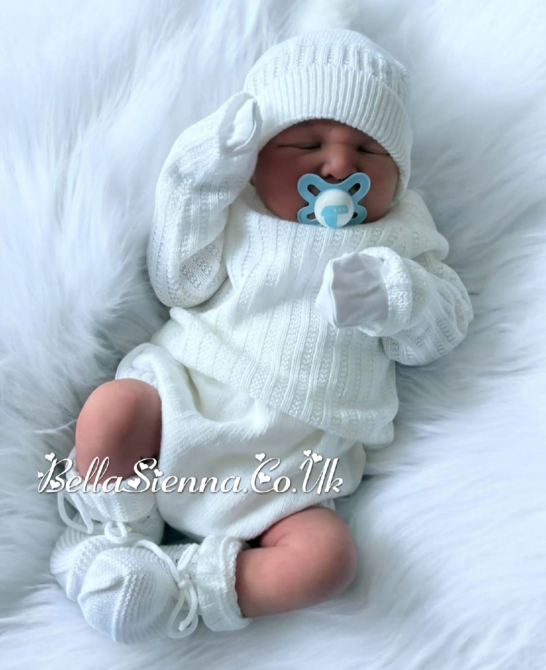 Mac ilusion Unisex Four Piece White Knitted Set - 9423X - Blanco