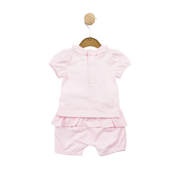 Mintini Pink Ballerina Slippers Top & Bloomer Shorts - MB5727