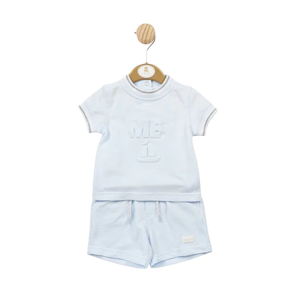 Mintini Baby Pale Blue Top & Shorts Set - MB5840