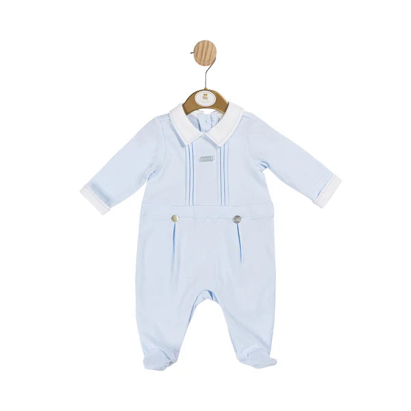 Mintini Pale Blue All In One Sleepsuit Babygow - MB5986