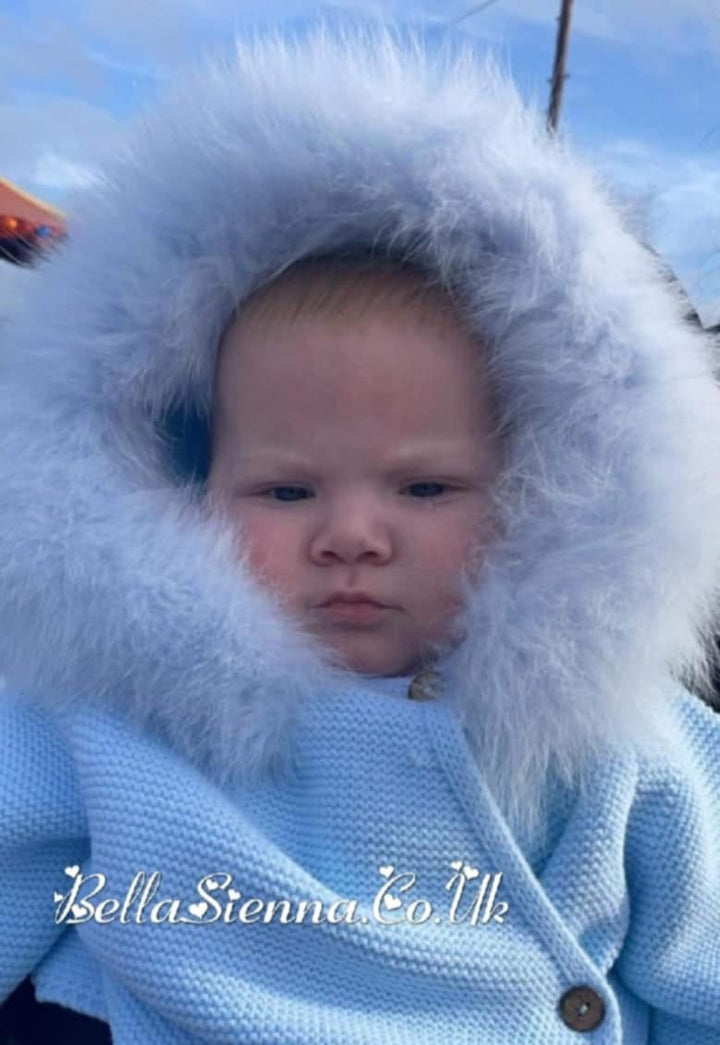 Mac Ilusion knitted coat with detachable faux fur trim 9094