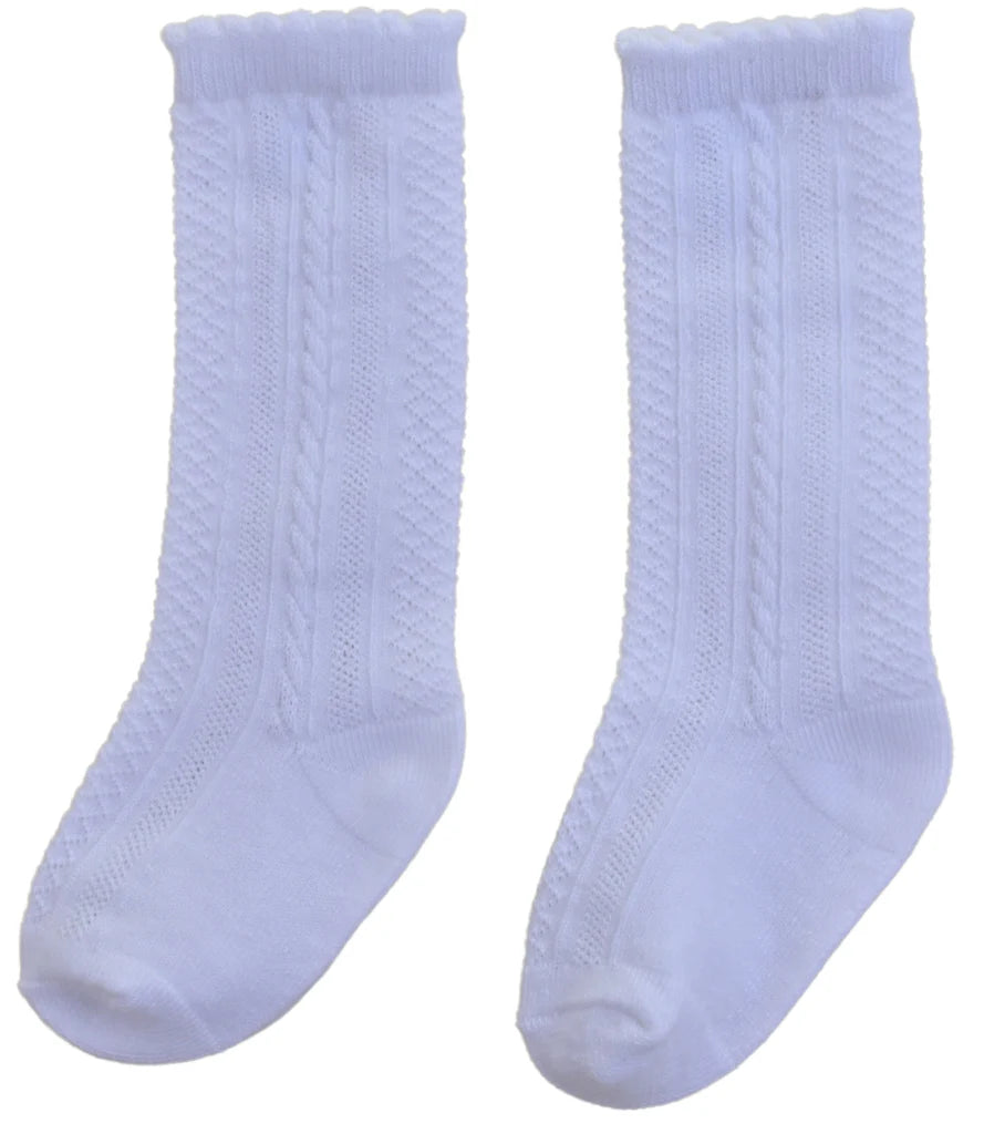 Pack of 2 Pairs Of Unisex Classic Knee High Socks - Ivory