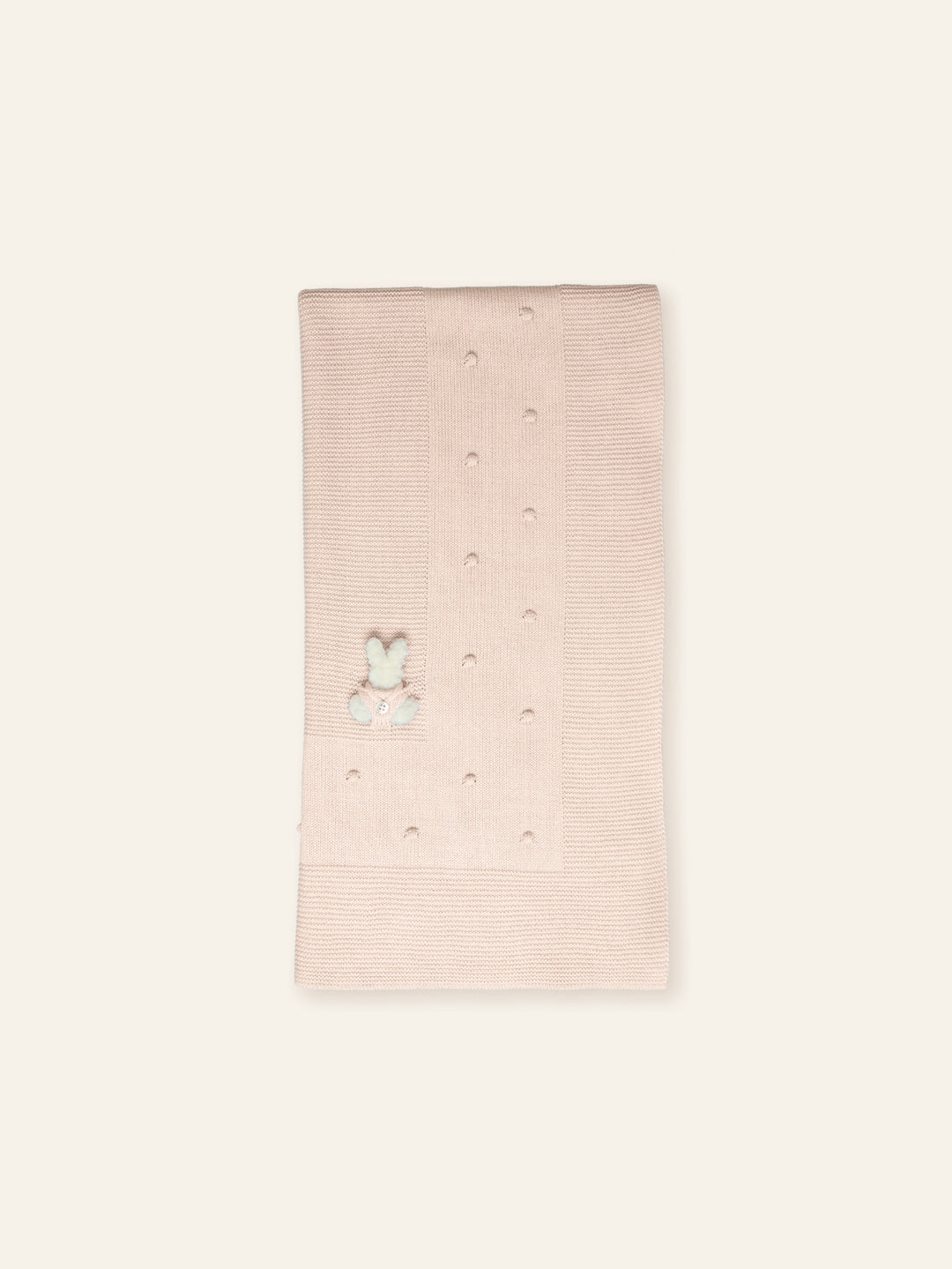 Mac ilusion Bunny Rabbit Knitted Shawl - Blanket - Nude Pink - T0116