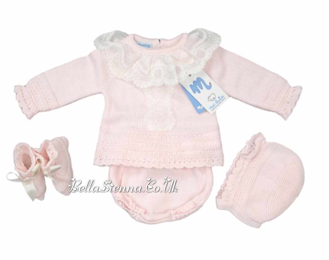Mac ilusion Pink Four Piece Knitted "Coming Home" Outfit - 9238