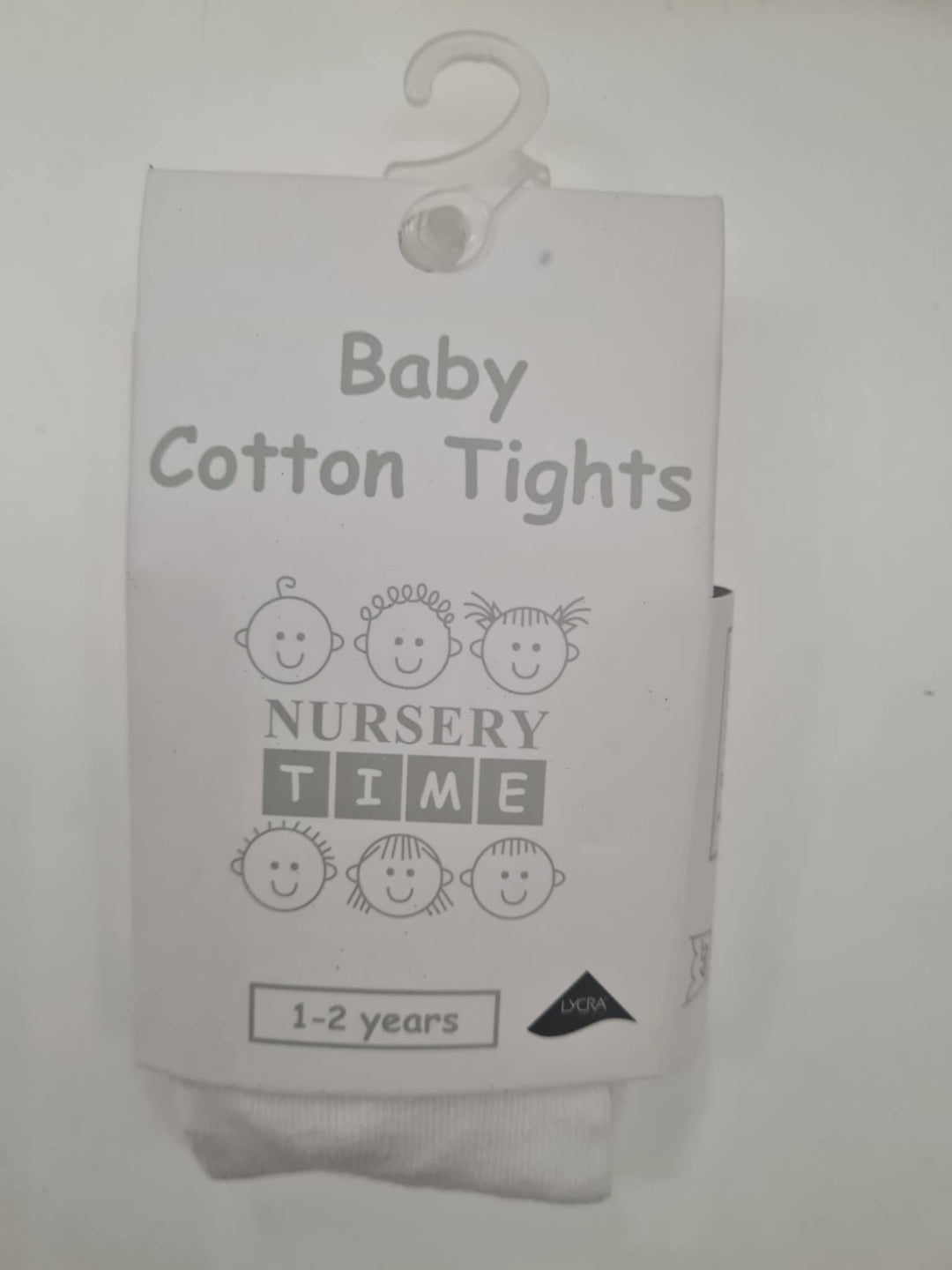 Nursery Time Baby Girls White Ribbed Tights