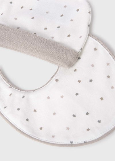 Mayoral Three Piece Newborn Hospital Set - Sleepsuit, Hat & Bib - 9516 - Nuez