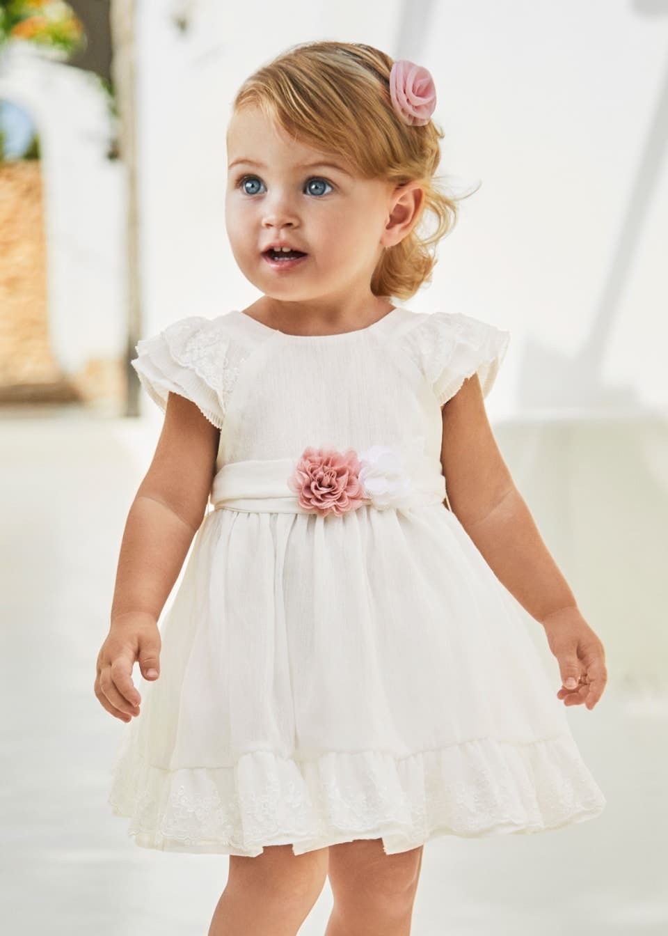 sachin and babi light blue dress Mayoral Girls Whte Ceremonial Floral Belted Dress -1903 – Bella Sienna