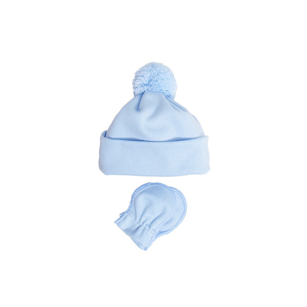 Sätila Cotton Baby Hat And Mittens "Blabar" Light Blue