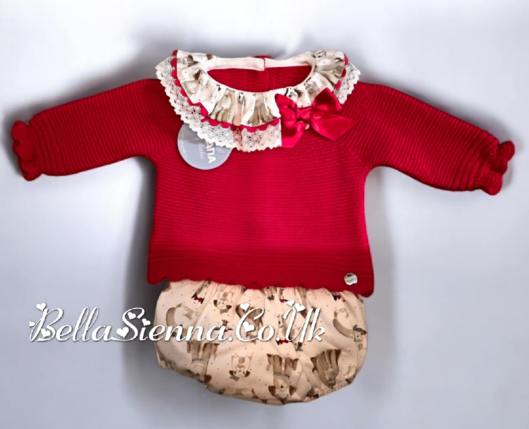 Juliana Baby Girls Red Two Piece Outfit/Jam Pant Set J769