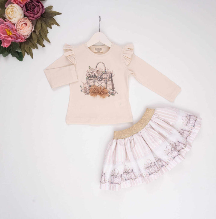 Neon Beige Skirt Set - "Sarah" - 3789