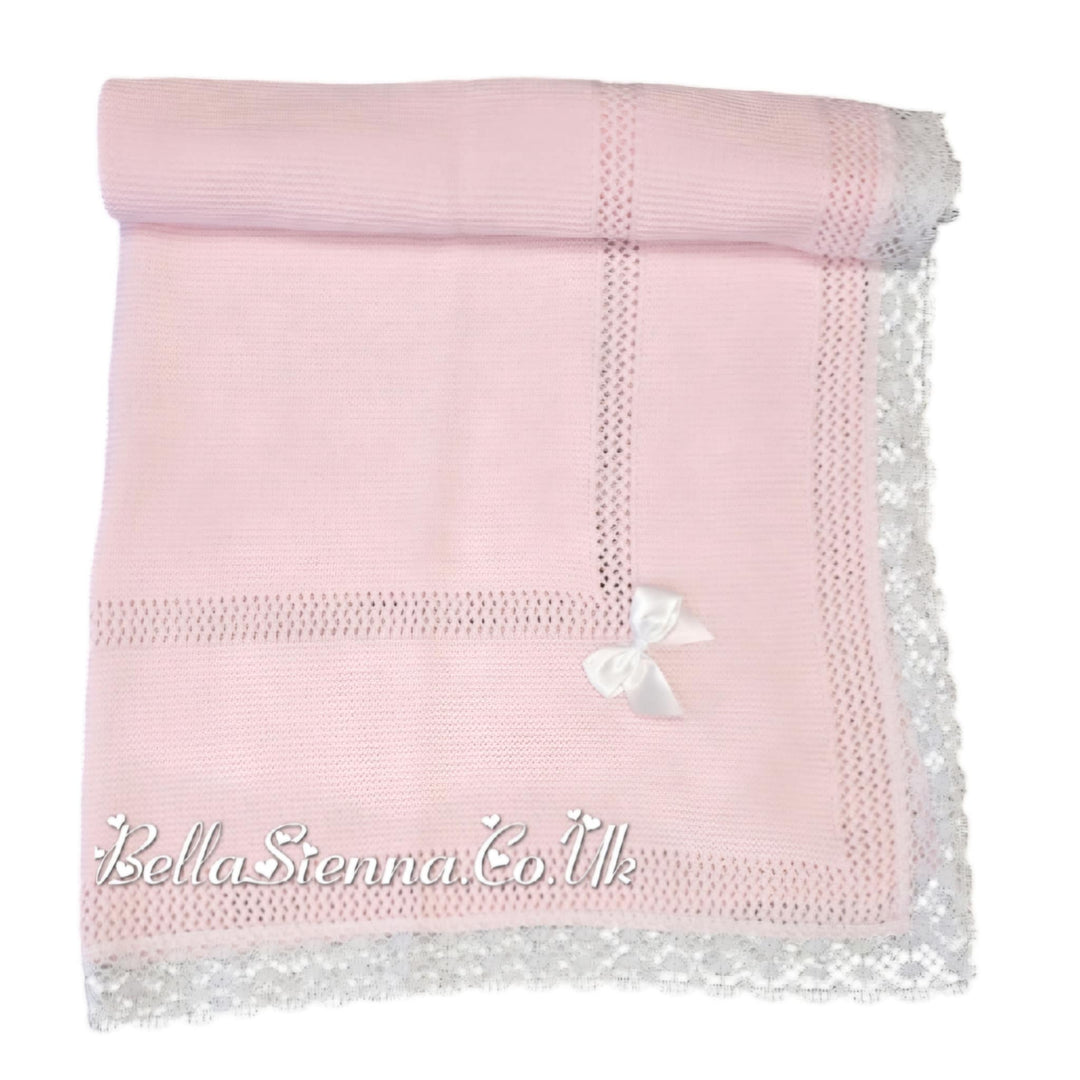 Bella Sienna Pink Fine Knitted Luxury Lace Shawls - 3468