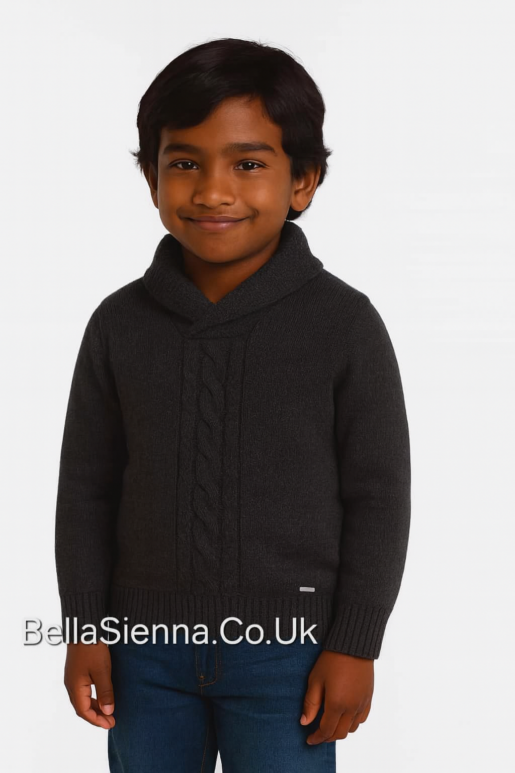 Babine Boys Grey Smart Knitted Jumper 1912602