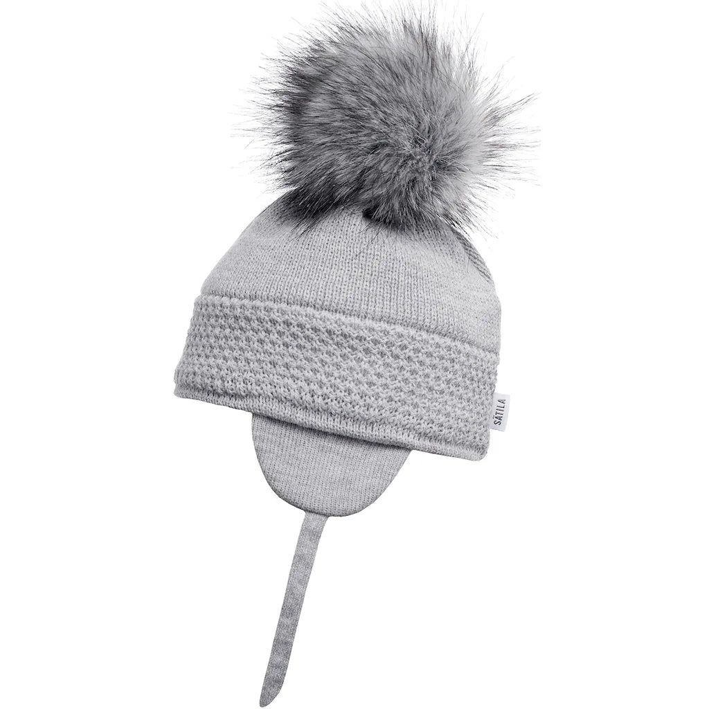 Sätila "DAISY" Grey Single Pom Pom Hat