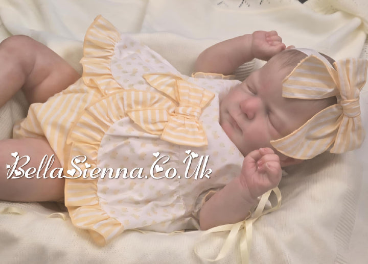 Calamaro Baby Girls Apple Jam Pants Set With Lemon Bow - 11109