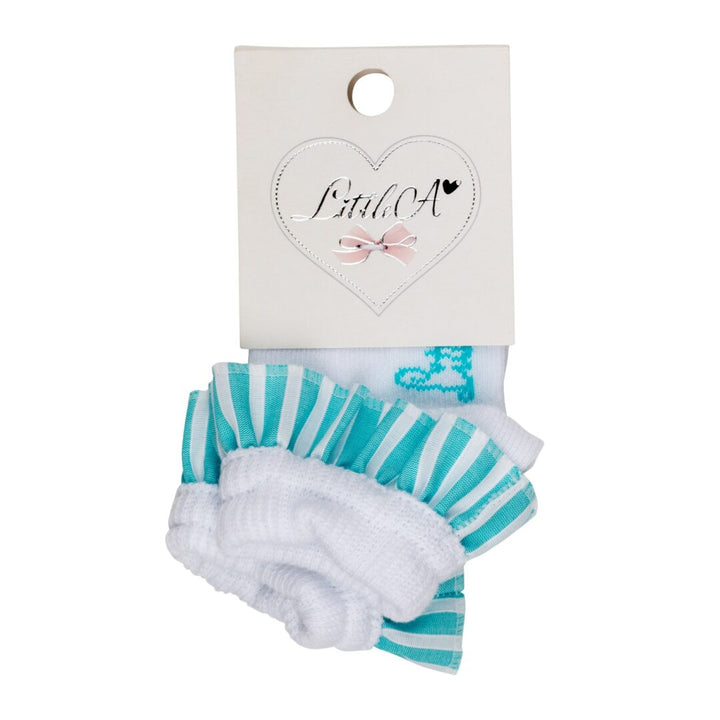 Little A "KRISTIE" Stripe Seersucker Ankle Socks - LA24209