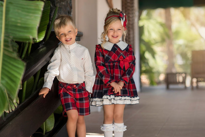 Miranda Red Check Dress With Bow - 259 V