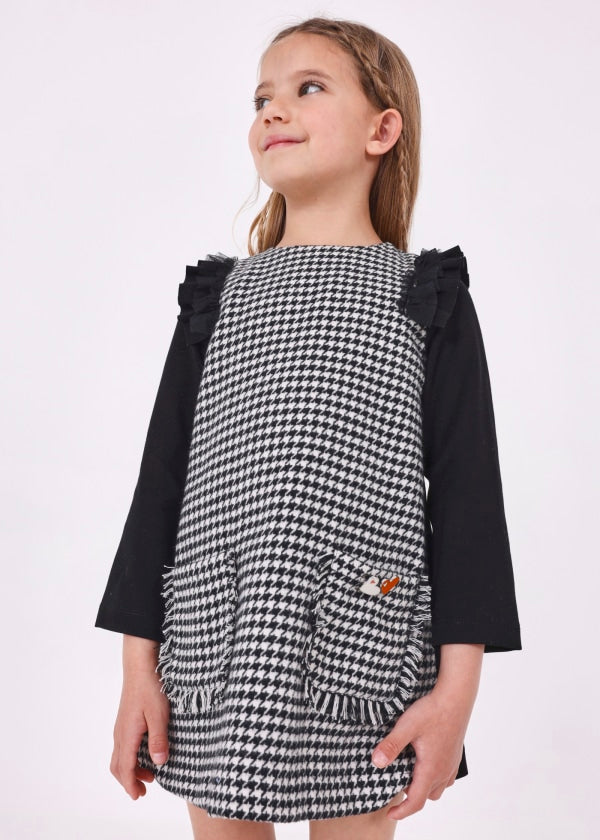 Black and white dogtooth hot sale dress