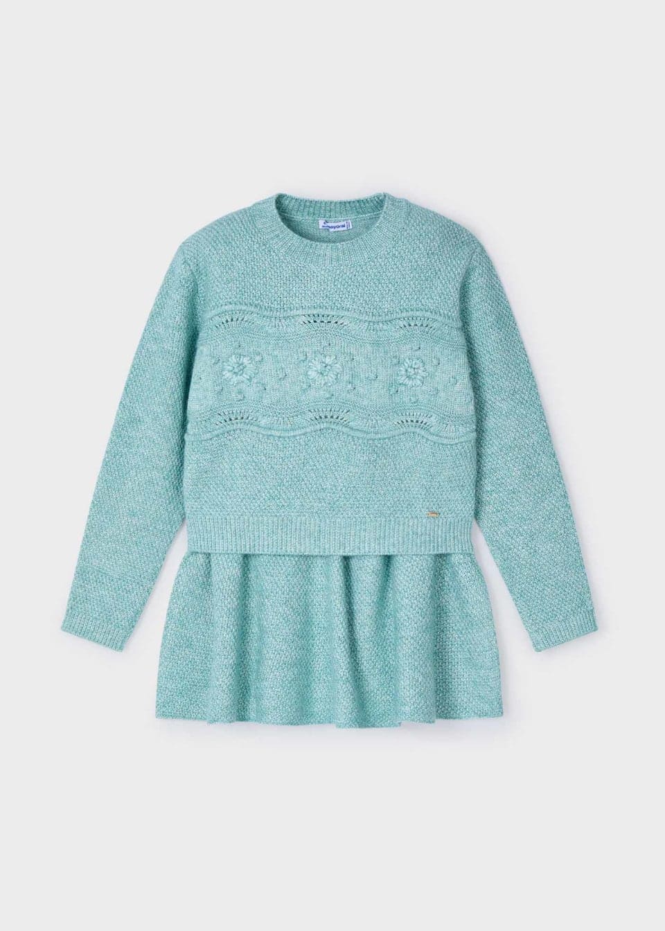 Mayoral Girls Tricot Skirt and Jumper Set - 4935 - Emerald Green