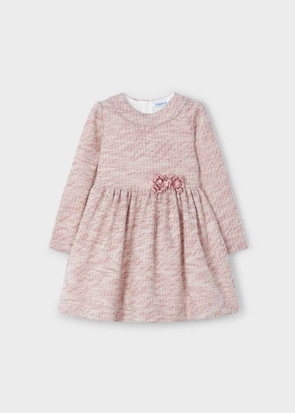 Mayoral Girls Tweed Dress - Rose Pink - 4916